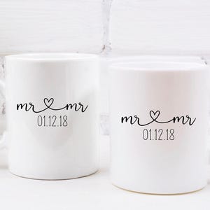 Personalised Mr and Mr Mug, Gay Wedding Gift, Same Sex Marriage Gift, Custom Anniversary Gift