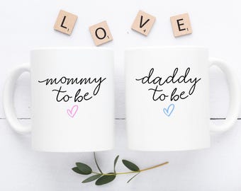 Mommy and Daddy To Be Mugs, Expecting Mom Gift, New Parent Gift, Pregnancy Announcement Mug