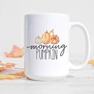 Mug citrouille du matin, tasse à café citrouille d&#39;automne, tasse automne, décoration automne