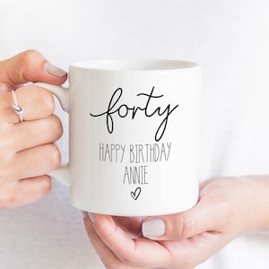 Taza personalizada de 40 cumpleaños, regalos de 40 cumpleaños para mujeres, regalo de 40 cumpleaños para hombre,