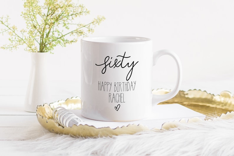 Personalised 60th Birthday Mug, 60th Birthday Gifts for Women, 60th Birthday Gift For Men image 1