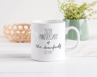 50th Wedding Anniversary Gifts Mug, 50th Anniversary Gifts for Parents Mug, 50th Anniversary Gift Ideas Mug