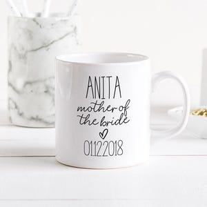 Personalizowany kubek dla matki panny młodej, Personalizowany prezent dla matki panny młodej od córki, Duży kubek ślubny