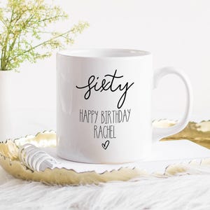 Personalisierte Tasse zum 60. Geburtstag, Geschenk zum 60. Geburtstag für Frauen, Geschenk zum 60. Geburtstag für Männer