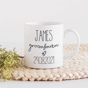 Groomsman Mug, Personalised Groomsmen Gift, Groomsmen Mugs, Custom Wedding Favour