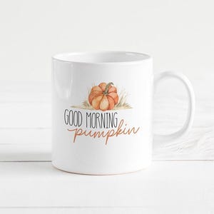 Tasse citrouille Bonjour, tasse à café citrouille, tasse à café automne, décoration automne