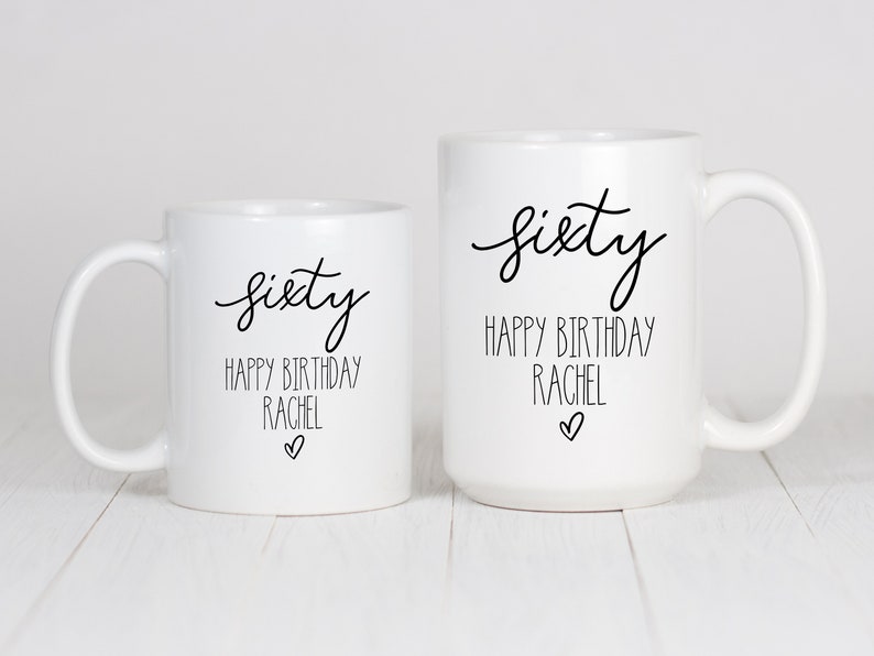 Personalised 60th Birthday Mug, 60th Birthday Gifts for Women, 60th Birthday Gift For Men image 3