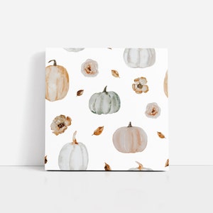 Pastel Pumpkin Autumn Ceramic Coaster, Fall Decor Pumpkins image 2