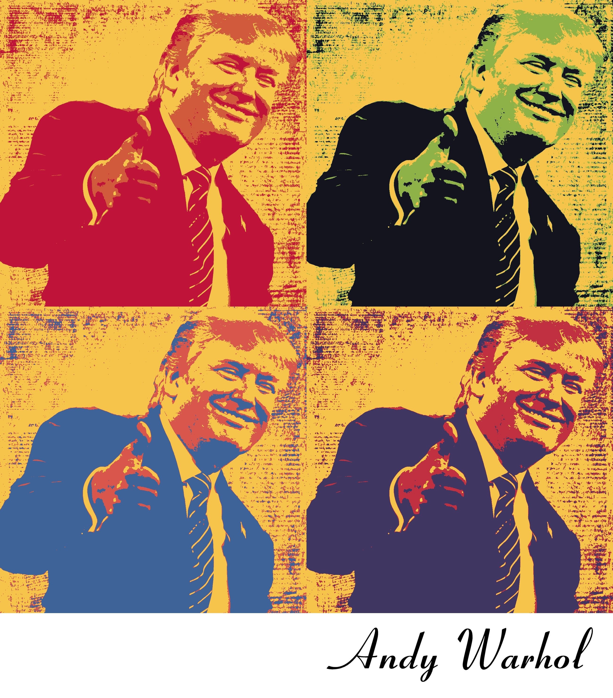 Andy Warhol Style Donald Trump Premium Canvas
