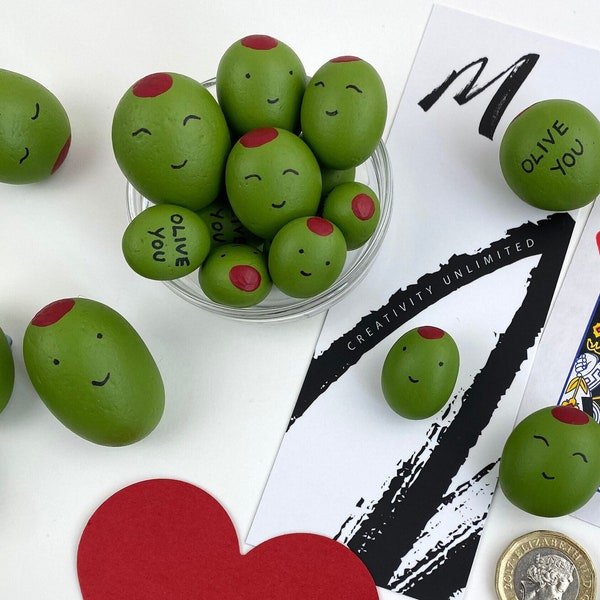 Olive You - handpainted pebbles that rock!