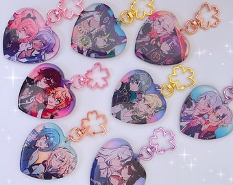 Translucent Genshin Impact Heart Acrylic Charms