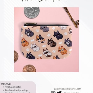 Petite pochette pour cartes avec chat kawaii