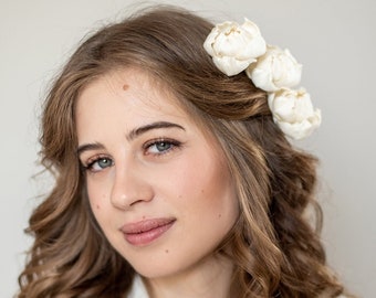 Un ensemble de 3 épingles à cheveux de mariée Sola Flowers, épingles à cheveux de mariage, coiffeuse florale de mariée