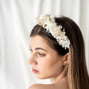 Dried Flowers Headband, Wedding Hair Accessory image 1