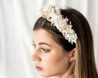 Dried Flowers Headband, Wedding Hair Accessory