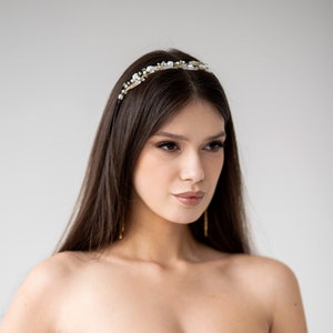 Bandeau de mariée avec quartz cristal, bandeau de mariage, accessoire de cheveux de mariée, bandeau de mariage, bijoux de cheveux de mariée image 4