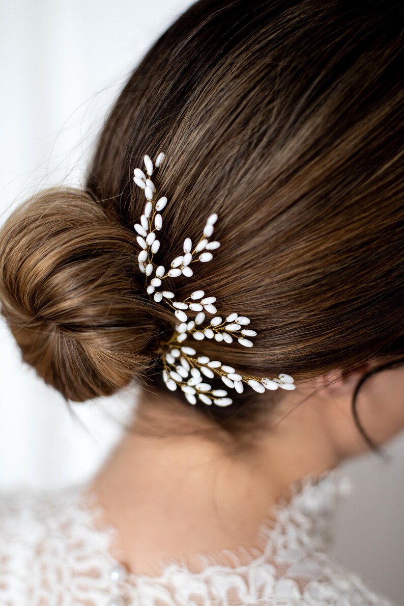 A Set of 2 Hair Pins for Bride, Wedding Hair Accessory, Bridal Headpiece image 5