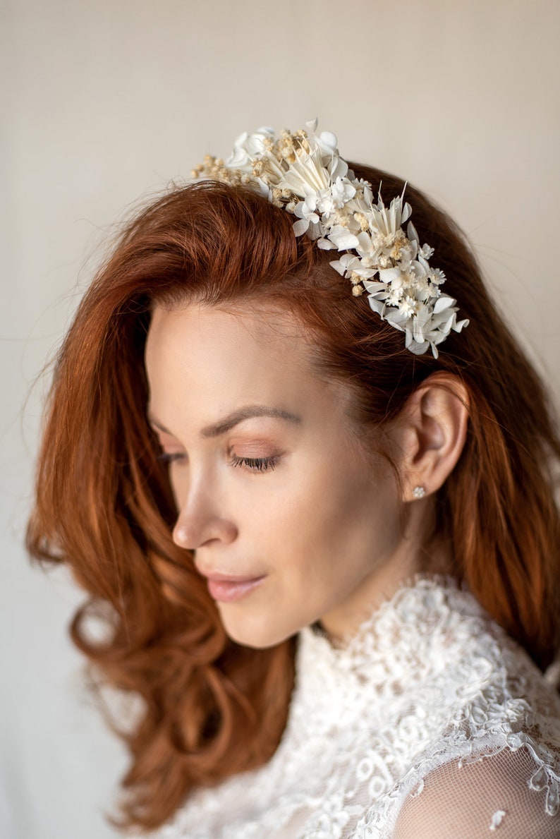 Dried Flowers Headband, Wedding Hair Accessory image 2