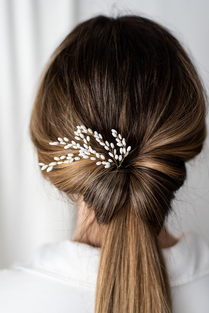 A Set of 2 Hair Pins for Bride, Wedding Hair Accessory, Bridal Headpiece image 7