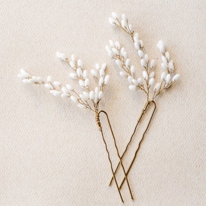 A Set of 2 Hair Pins for Bride, Wedding Hair Accessory, Bridal Headpiece image 9