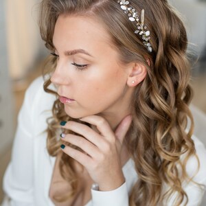 Bandeau de mariée avec quartz cristal, bandeau de mariage, accessoire de cheveux de mariée, bandeau de mariage, bijoux de cheveux de mariée image 9