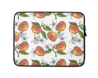 Orange Blossom Notebook Bag Vintage Elegant Fruit Azahar Pattern Laptop Sleeve Cover