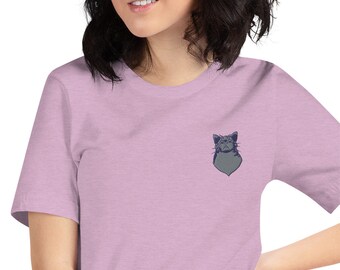 Kitty Cat Embroidery Cat Short-Sleeve Unisex T-Shirt