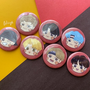 BTS Mic Drop Buttons and Magnets | RM | Jin | Suga | J-Hope | Jimin | V | Jungkook