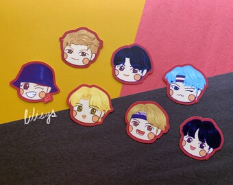 Pegatina pequeña impermeable / BTS Mic Drop / RM / Jin / Suga / J-Hope / Jimin / V / Jungkook