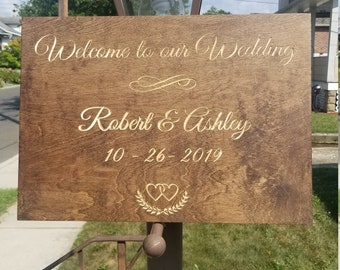 Personalized Welcome to our Wedding Engraved Sign