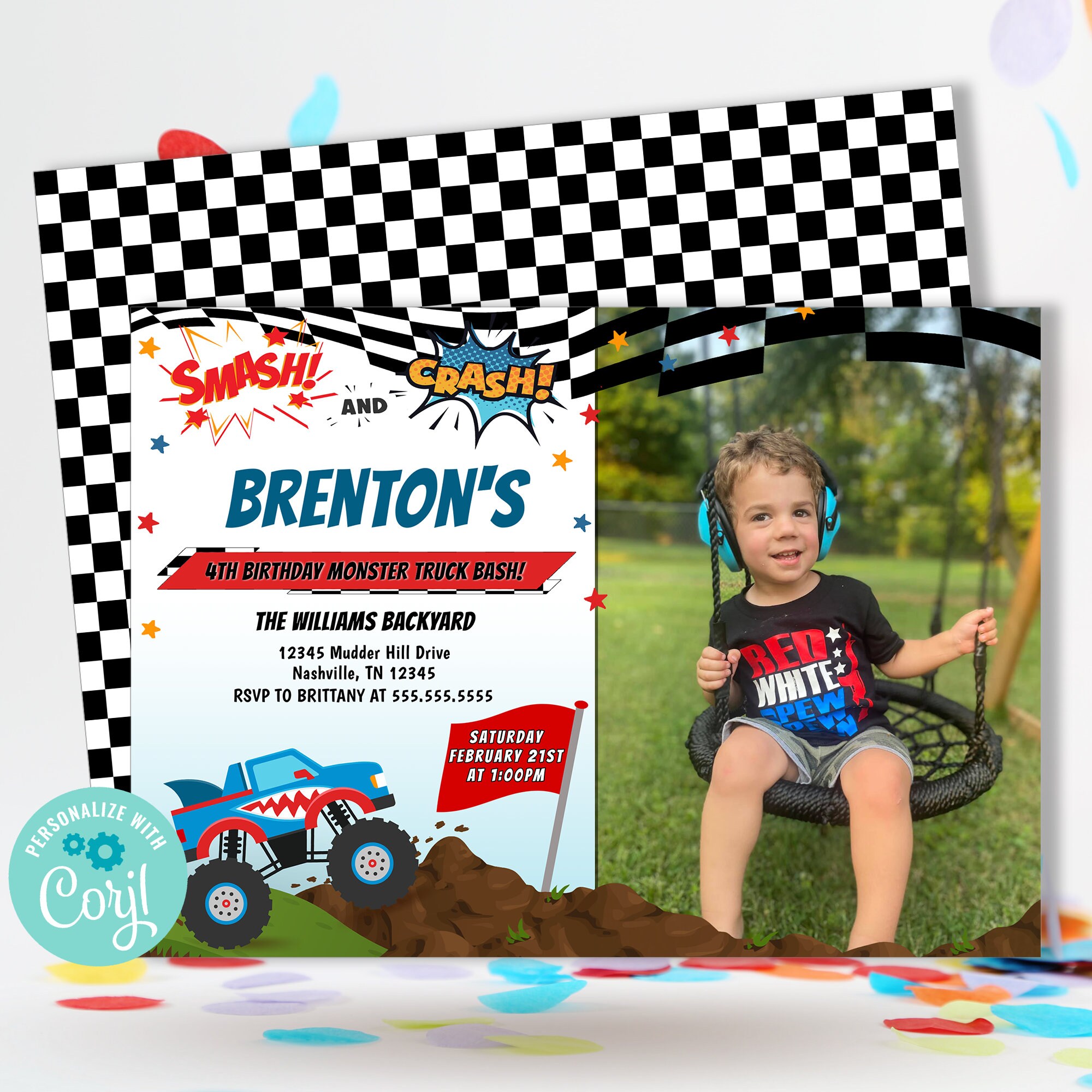 monster-truck-birthday-invitation-template-monster-jam-kids-photo-invite-printable-template-birthday-party-printable-instant-download-etsy for Free Printable Monster Truck Birthday Invitations Monster Truck Birthday Invitation Template, Monster Jam Kids Photo Invite PRINTABLE Template, Birthday Party Printable Instant Download - Etsy for Free Printable Monster Truck Birthday Invitations