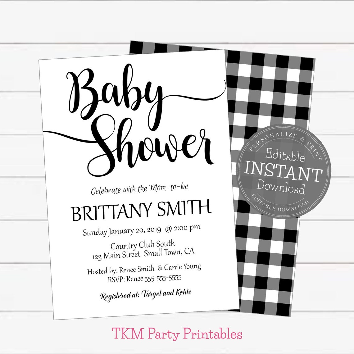 Mom to Be Baby Shower Invitation Simple Baby Shower Etsy