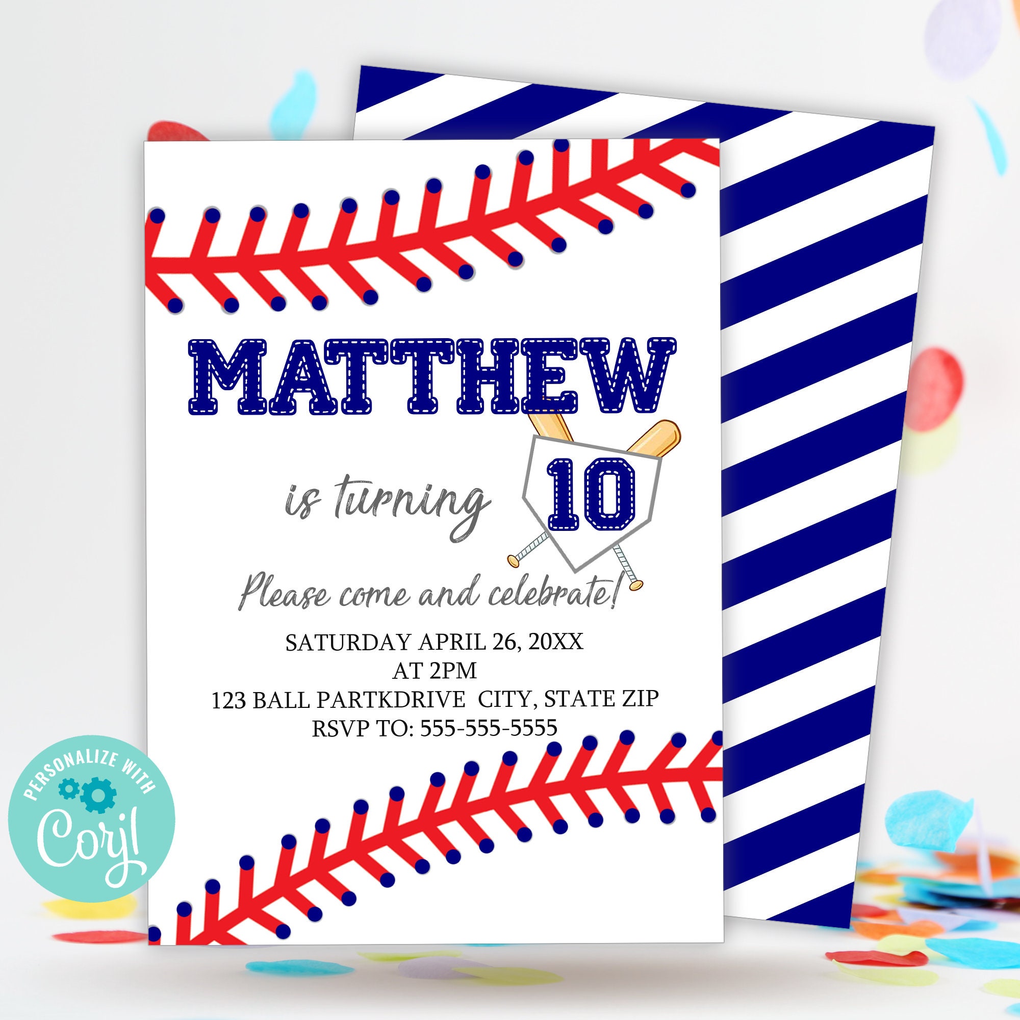 Baseball Invitation, Kids Baseball Birthday Invitation, First Birthday Party EDITABLE Invitation Template, Printable Invitations, TKM02 - Etsy baseball-invitation-kids-baseball-birthday-invitation-first-birthday-party-editable-invitation-template-printable-invitations-tkm02-etsy