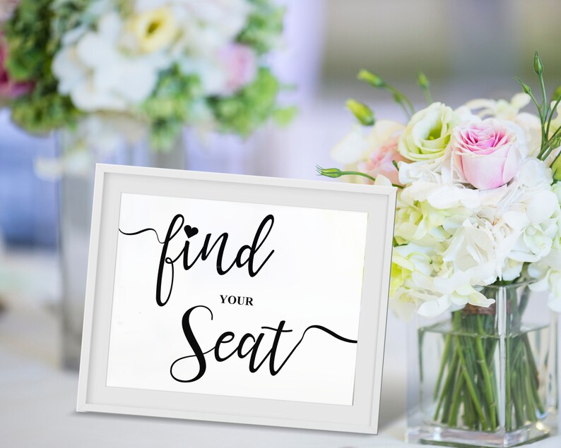 Find Your Seat Sign Wedding Seat Sign Printable Wedding - Etsy