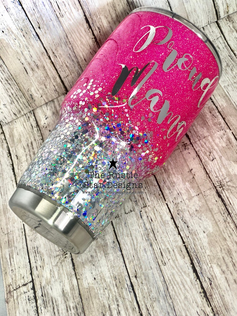 Neon Pink and Silver Glitter Tumbler Stainless Steel | Etsy