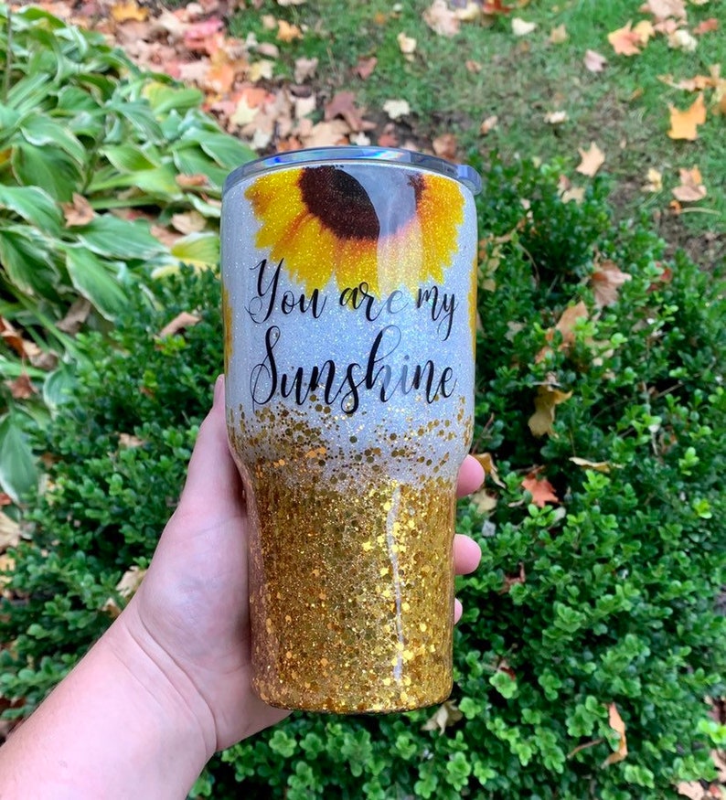 You are My Sunshine Glittered Tumbler Little sunshine Glitter Etsy