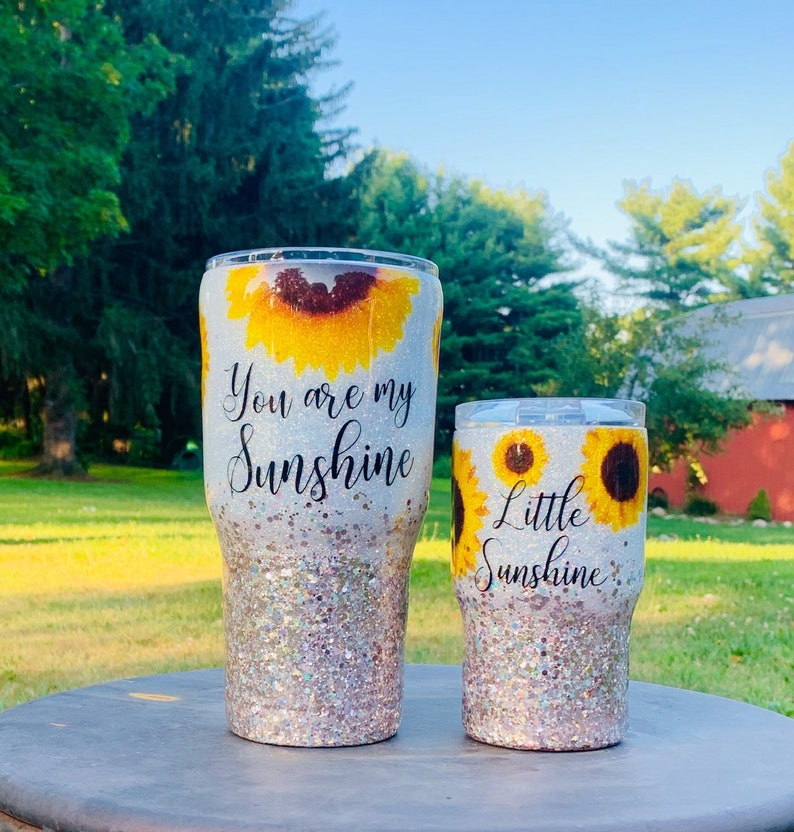 You Are My Sunshine Glittered Tumbler Little Sunshine Glitter Etsy