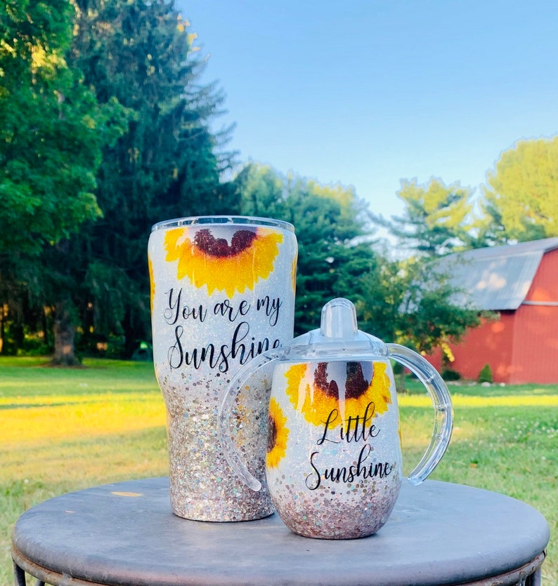 You are My Sunshine Glittered Tumbler Little sunshine Glitter Etsy