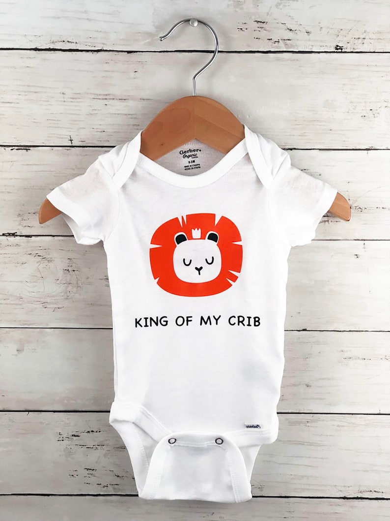 King of My Crib Boy Bodysuit Baby Outfit King of My Crib Onesie\u00ae Animal Baby Bodysuit Jungle Baby Outfit Boy Outfit Baby Boy Clothes