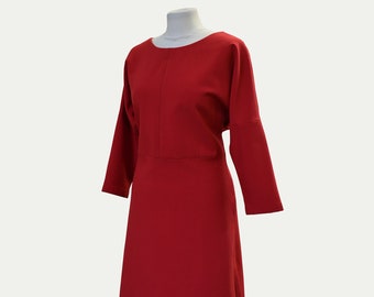 Rotes Kleid mit Kimonoärmel Sissi