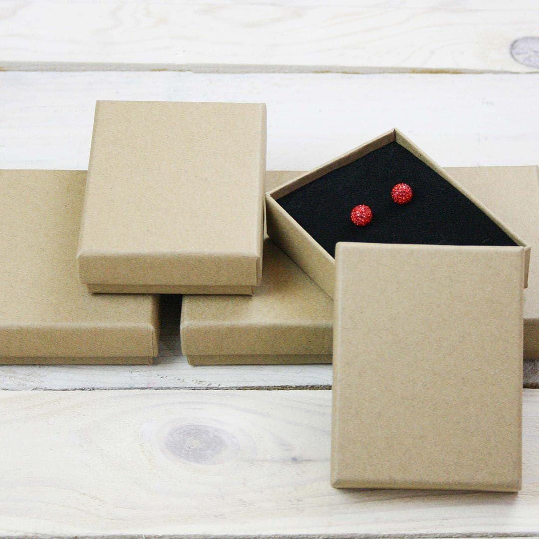 Lot De 24 Boîtes à Bijoux En Carton Marron Kraft Avec Pendentifs, Boîtes à Bagues, Coffret Cadeau Pour Anniversaires, Mariages, Anniversaires - France