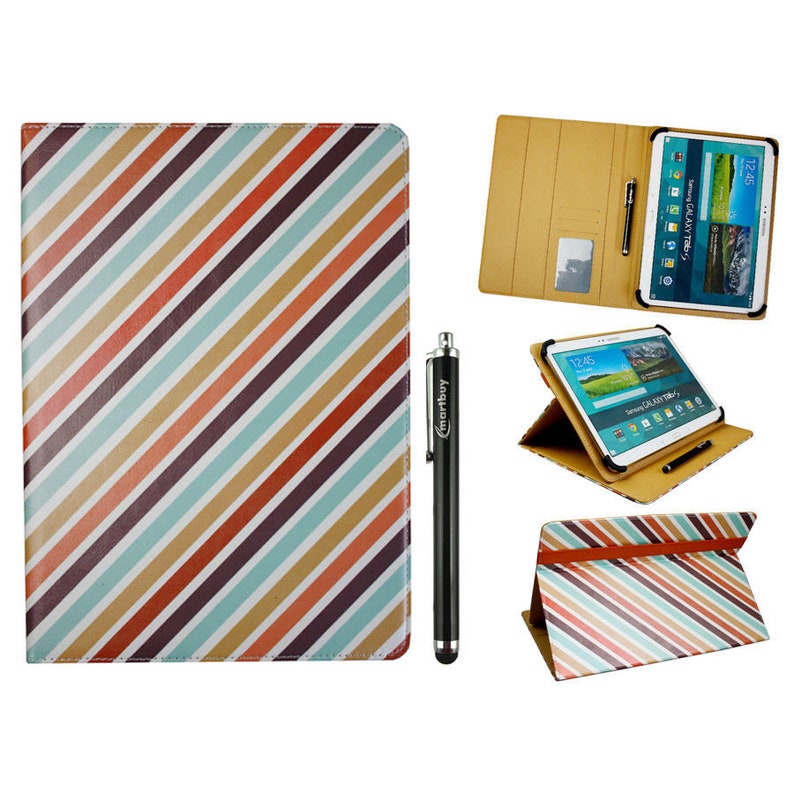 Universal Luxury Cute Christmas Elegant Patterned Wallet Case Cover Folio Wallet fits 10-11 inch Tablet Devices