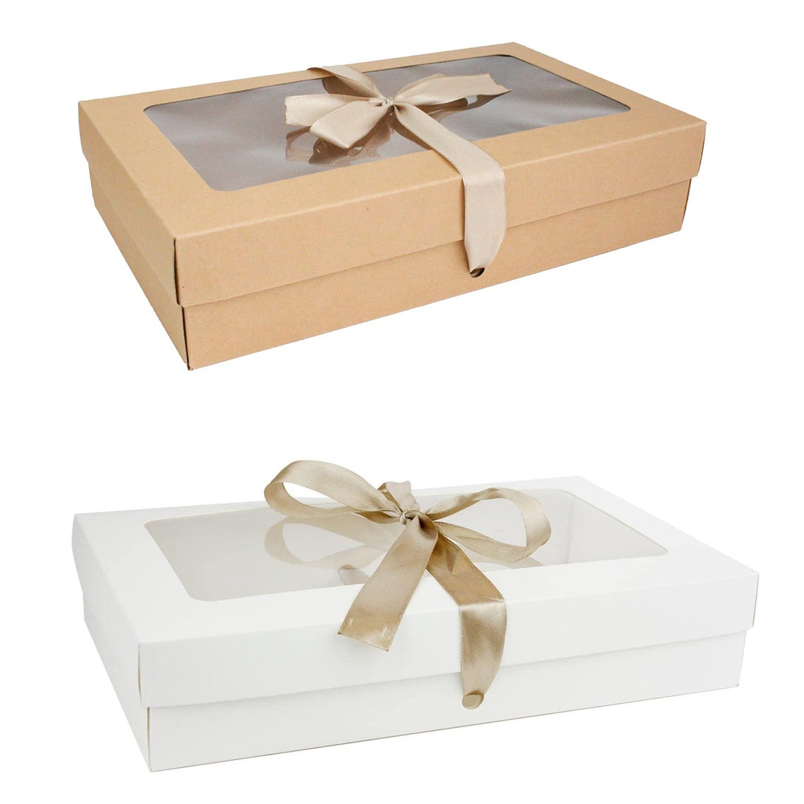 Pack of 12 Rectangle Shaped Presentation Gift Box, Easy Assembly, White ...