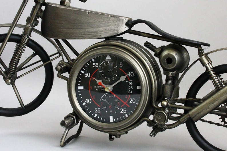 Retro Vintage Industrial Style Rustic Desk Table Clock Home Office Decor image 9