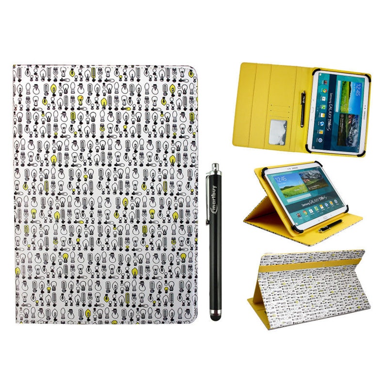 Universal Luxury Cute Christmas Elegant Patterned Wallet Case Cover Folio Wallet fits 10-11 inch Tablet Devices