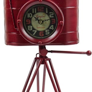 Retro Vintage Industrial Style Rustic Desk Table Clock Home Office Decor Retro Camera