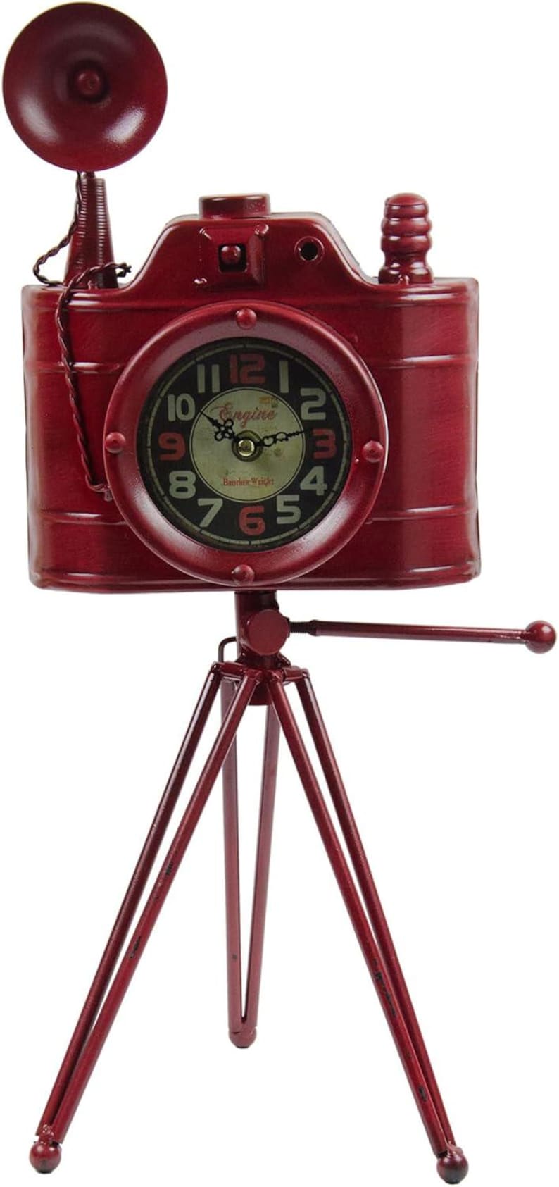 Retro Vintage Industrial Style Rustic Desk Table Clock Home Office Decor Retro Camera