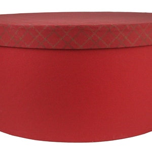 Rigid Round Handmade Cotton Paper Luxury Gift Box, Chequered Design
