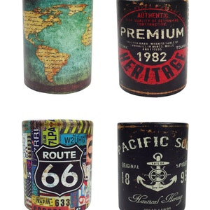 Office Table Desk vintage Style Handmade Pen Stand Route 66 Pacific Soul Premium World Map