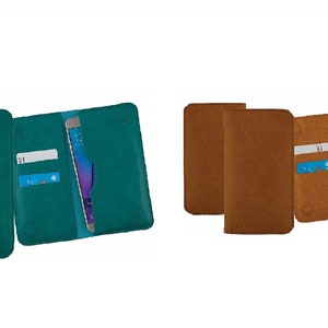LM2 Turquoise/Tan Premium PU Leather Magnetic Slim Wallet Case Cover Sleeve Holder (Size LM2) Suitable for Smartphones Listed Below